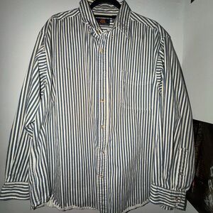 Route 66 Navy and White Striped Casual Shirt